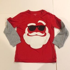 Carter’s Santa Long Sleeve Shirt Size 5T Red White Grey